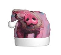 LEVNDIEJ Pink Pig Santa Hats Adult,Christmas Hat,Holiday For Unisexxmas Hat For New Year Festive Party