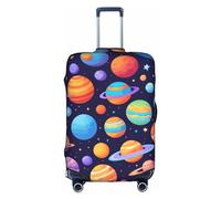 LEVNDIEJ Planet Pattern Print Suitcase Covers For Luggage Elastic Luggage Cover Perfect For Travel Business Trips, White, L