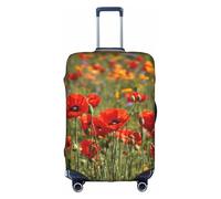 LEVNDIEJ Poppy Flowers Print Suitcase Covers For Luggage Elastic Luggage Cover Perfect For Travel Business Trips, White, L