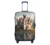 LEVNDIEJ Romantic Fairy Tale Castle02 Print Suitcase Covers For Luggage Elastic Luggage Cover Perfect For Travel Business Trips, White, S