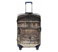 LEVNDIEJ Rustic Stall Wooden Door Print Suitcase Covers For Luggage Elastic Luggage Cover Perfect For Travel Business Trips, White, XL