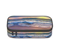 LEVNDIEJ Serene Seaside Sunset Print Pencil Case Large Capacity Pen Bag Pencil Pouch Box Organizer For College Work Travel