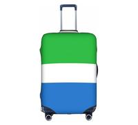 LEVNDIEJ Sierra Leone Flag Print Suitcase Covers For Luggage Elastic Luggage Cover Perfect For Travel Business Trips, White, L