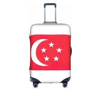 LEVNDIEJ Singapore Flag Print Suitcase Covers For Luggage Elastic Luggage Cover Perfect For Travel Business Trips, White, L