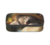 LEVNDIEJ Sleeping Koala Cap Print Pencil Case Large Capacity Pen Bag Pencil Pouch Box Organizer For College Work Travel