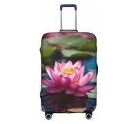 LEVNDIEJ Spirit Of The Lotus Print Suitcase Covers For Luggage Elastic Luggage Cover Perfect For Travel Business Trips, White, M
