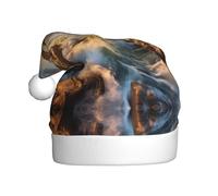 LEVNDIEJ Stones Blue Sea Ocean Sunrise Mountain Santa Hats Adult,Christmas Hat,Holiday For Unisexxmas Hat For New Year Festive Party