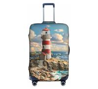 LEVNDIEJ The Seaside Lighthouse Print Suitcase Covers For Luggage Elastic Luggage Cover Perfect For Travel Business Trips, White, L
