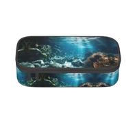 LEVNDIEJ Tranquil Underwater Scenery Print Pencil Case Large Capacity Pen Bag Pencil Pouch Box Organizer For College Work Travel