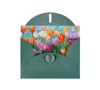 LEVNDIEJ Tulip Garden Print Birthday Cards Blank Note Card Greeting Cards Thank You Card Envelopes For Every Occasion