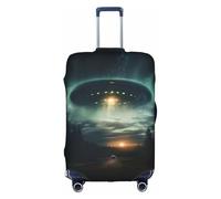 LEVNDIEJ Ufo At Night Print Suitcase Covers For Luggage Elastic Luggage Cover Perfect For Travel Business Trips, White, L