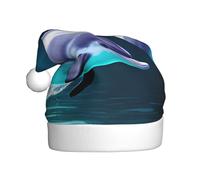 LEVNDIEJ Unique 3d Animal Dolphin Santa Hats Adult,Christmas Hat,Holiday For Unisexxmas Hat For New Year Festive Party