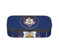 LEVNDIEJ Utah Flag Print Pencil Case Large Capacity Pen Bag Pencil Pouch Box Organizer For College Work Travel