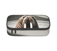 LEVNDIEJ Walrus In The Sea Print Pencil Case Large Capacity Pen Bag Pencil Pouch Box Organizer For College Work Travel