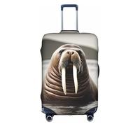 LEVNDIEJ Walrus In The Sea Print Suitcase Covers For Luggage Elastic Luggage Cover Perfect For Travel Business Trips, White, S
