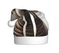 LEVNDIEJ Walrus In The Sea Santa Hats Adult,Christmas Hat,Holiday For Unisexxmas Hat For New Year Festive Party