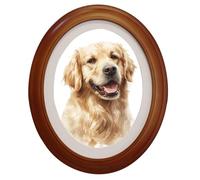 Levoberg Oval Picture Frame 5x7 Wood Oval Photo Frames for Wall Silouette Picture Frame Classic Wall Mounting Pictures Frame with Seamless Nail for Home Decor Gallery Art 1 Pack Brown
