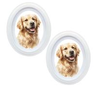 Levoberg Oval Picture Frame 8x10 Wood Oval Photo Frames for Wall Silouette Picture Frame Classic Wall Mounting Pictures Frame with Seamless Nail for Home Decor Gallery Art 2 Pack White