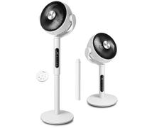 Levoit 20dB Quiet Pedestal Fans for Bedroom, 1451CFM Powerful Air Circulator Fan with Remote, 90°+120° Oscillating, 12 Speeds, 4 Modes, 12H Timer, Adjustable Height, Standing Fan for Home Office