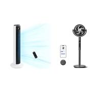 Levoit 20dB Silent Tower Fan, 26ft/s Powerful Cooling Fan with DC Motor, 26W Energy, Remote Control, 4 Modes 12 Speeds 12H Timer, Advanced Sleep Mode, Front Display, 90° Oscillation