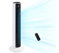 LEVOIT 36 Inch Tower Fan for Bedroom, 90° Oscillating Fans with 26ft/s Speed, Silent 25dB Desktop Bladeless Cooling Fan, 12 Speed, 4