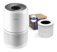 Levoit Air Purifier for Home Bedroom with HEPA & Carbon Air Filters CADR 187 m³/h, 80m² & Air Purifier Replacement Filter 3-in-1 HEPA, High-Efficiency Activated Carbon, Core Mini-RF White