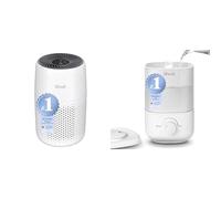 LEVOIT Humidifier & Air Purifier Combo for Bedroom, Ultra-Quiet 23dB Cool Mist Top Fill Humidifier with 360° Nozzle & Auto Shut-Off, Up to 25H Runtime, Plus Core Mini HEPA Filter Air Purifier