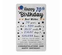 Levole 70th Birthday Gifts for Men, 70 Year Old Gift Ideas, 70th Birthday Card, 70th Birthday Decorations for Dad, 70th Birthday Gifts for Husband, Metal Birthday Cards for 70 Year Old Men