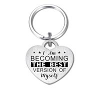 Levole Affirmation Motivational Gifts, Mindfulness Gifts for Students from Teachers, Women, Men and Teens Stylish Positivity Gifts for Well Done Keychain, I am Becoming the Best Version of Myself