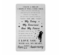 Levole Happy 22nd Anniversary Card - 22nd Anniversary Card Gifts for Him Her, Twenty-two Year Wedding Anniversary Card Gifts for Husband Wife - Engraved Wallet Card 22 Years Anniversary
