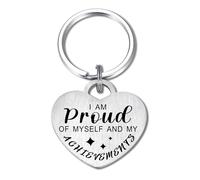 Levole I am Proud of Myself Inspiration Keyring Motivational Gifts Mental Health Keychain Daily Affirmation Uplifting Quotes Reminder Gift for Her Him Hug Gifts Self Love