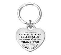 Levole Thank You for Being Awesome Keyring Motivational Gifts Mental Health Keychain Daily Affirmation Inspiration Uplifting Quotes Reminder Gift for Her Him Hug Gifts