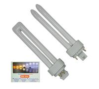 LevoLutz 18W 4 Pin G24Q-2 Compact Fluorescent Lamp 840/Cool White CFL Light Bulbs, Pack of 2, Includes Colour Temperature Info Card.