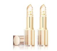 Levora Color Changing Lipstick, Beneficial Lip Stain, Imaginaryl Lip Color, Beneficial Lipstick, Transparente Transferproof Gold Crystal Color Changing Lip Stick (2PCS Style A)
