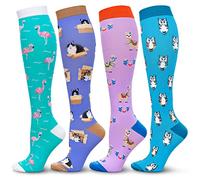 LEVSOX Compression Socks Women and Men, 20-30mmHg, Best for Nurses, Travel, Pregnancy, 4 Pairs Mix a, Medium