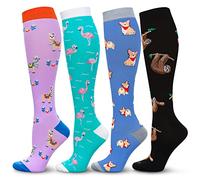 LEVSOX Compression Socks Women and Men, 20-30mmHg, Best for Nurses, Travel, Pregnancy, 4 Pars Mix D, XL