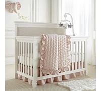 Levtex Baby - Heritage Crib Bed Set - Baby Nursery Set - Blush Velvet - Rich Velvet - 4 Piece Set Includes Quilt, One Fitted Sheet, Changing Pad & Skirt/Dust Ruffle