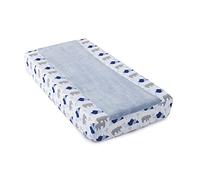 Levtex Baby Trail Mix Changing Mat Fits Most Standard Changing Mats, Blue Plush, Grey Bears and Blue Mountains, Nursery Accessories, Plush