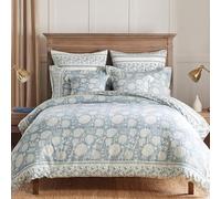 Levtex Home Adare Blue Reversible Queen Duvet Cover Set (90x94in) with 2 Pillowcases (26x20in) - Floral Bedding - Blue and White - 100% Cotton Queen Size Duvet Cover Set - Soft, Pre-Washed