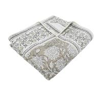 Levtex Home - Adare Taupe - Throw - Bordered Floral - Taupe, Grey and Cream -Quilted Throw (50x60in.) - Cotton