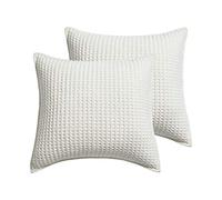 Levtex Home - Mills Waffle - Euro Sham (Set of Two) - Cream - Sham Size (26x26in.), No Insert