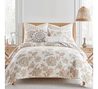 Levtex Home - Selesta Blush Quilt Set - Full/Queen Quilt and Two Standard Shams - Floral - Blush Taupe Grey - Quilt (88x92in.) and Shams (20x26in.) - Reversible - Cotton
