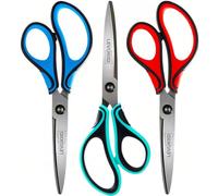 LEVUKIID 8-Inch All Purpose Scissors 3 Pack, Sharp Pointed Tip & Comfort Grip, Multipurpose Scissors for Adult, Office, Craft, Fabric, Kitchen, School Use