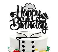 Levvcirki Chef Cake Topper - Birthday Cake Decoration - White - 1 Pack