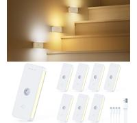 LEVVUE Night Light with Motion Sensor, Rechargeable Stair Light, Motion Sensor Indoor, 3 Modes and 3 Colour Temperatures, Dimmable Stair Lighting for Stairs, Kitchen, Hallway, Children's Room (Pack of