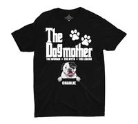 LEVY PAW Personalised Dog Breeds & Names The Dogmother T-Shirts Dog Mom Shirts The Dog Mother T-Shirts Dog Gifts for Women (1 Dog)