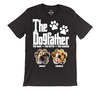 LEVY PAW Personalised Dogfather T-Shirts with Photos - Custom Dog Photo Shirts - Best Dog Gifts for Men