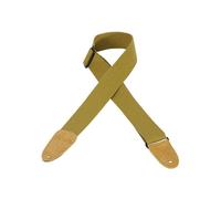 Levys 2" Cotton Guitar Strap w/ Leather Ends Tan
