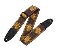 Levy's MPJG-SUN-BRN 2 inch Sun Design Jacquard Weave with Leather Back - Brown