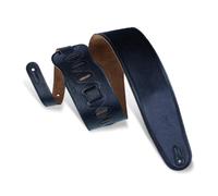 Levy's Leathers 3.5" Extra Long and Padded Garment Leather Guitar Strap with Genuine Suede Backing; Adjustable from 36" - 64" | Black (M4GF-XL-BLK)